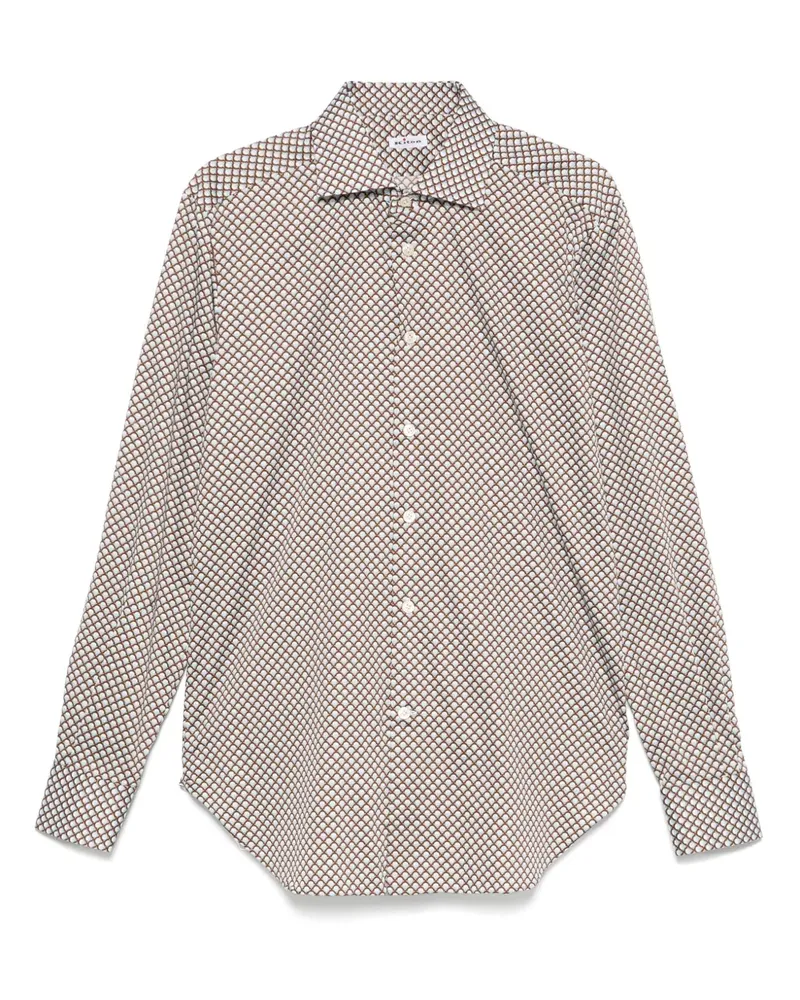 Kiton Geometrisch gemustertes Hemd - Braun Braun