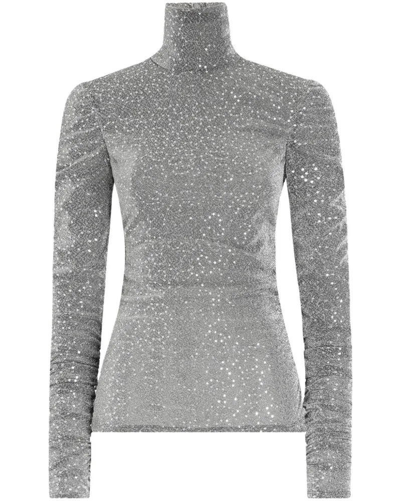 Dolce & Gabbana Oberteil mit Pailletten - Silber Silber