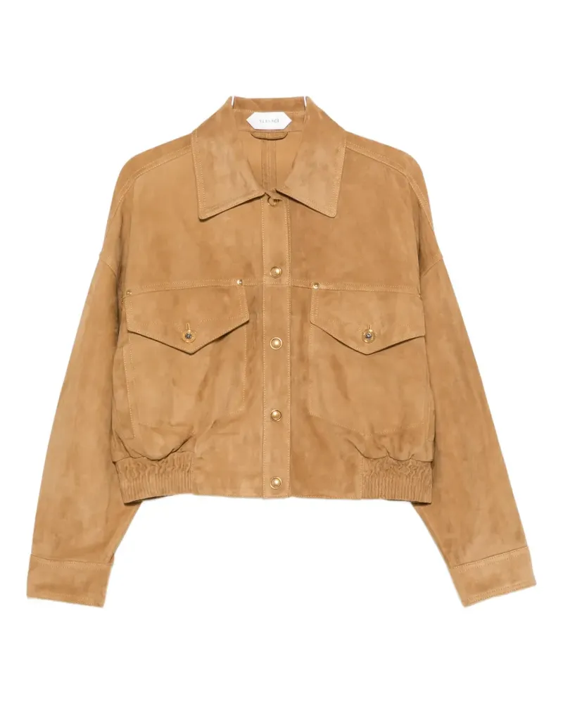 Versace suede-effect leather jacket - Nude Nude