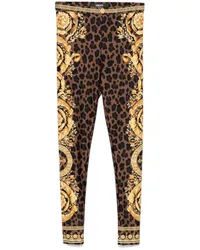 Versace Leggings mit Barocco-Print Braun