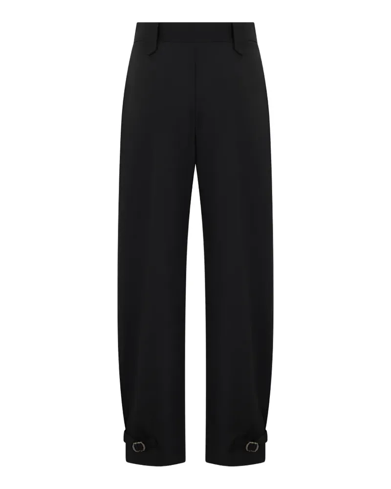 MOORER Karly-Cyl buckle-detail barrel trousers - Schwarz Schwarz