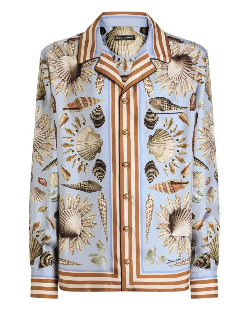 Dolce & Gabbana Hemd mit Muschel-Print - Blau Blau