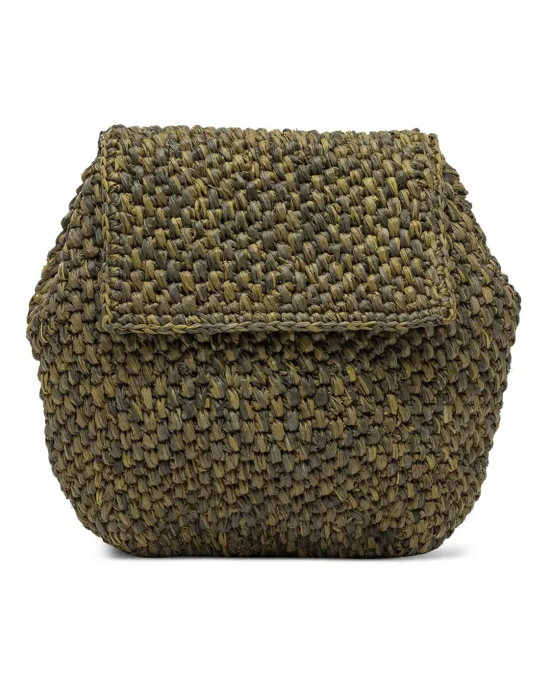 IBELIV mini Zaz Ylang raffia crossbody bag - Grün Grün