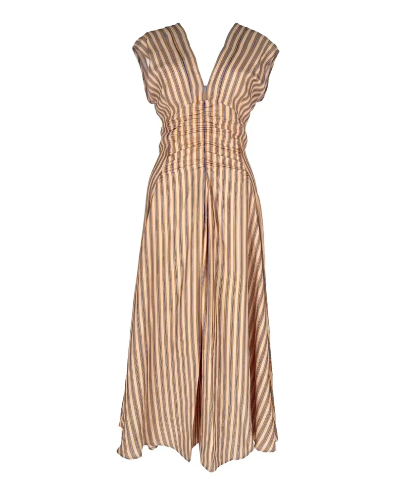 Sandro Gestreiftes Anym Midikleid - Nude Nude