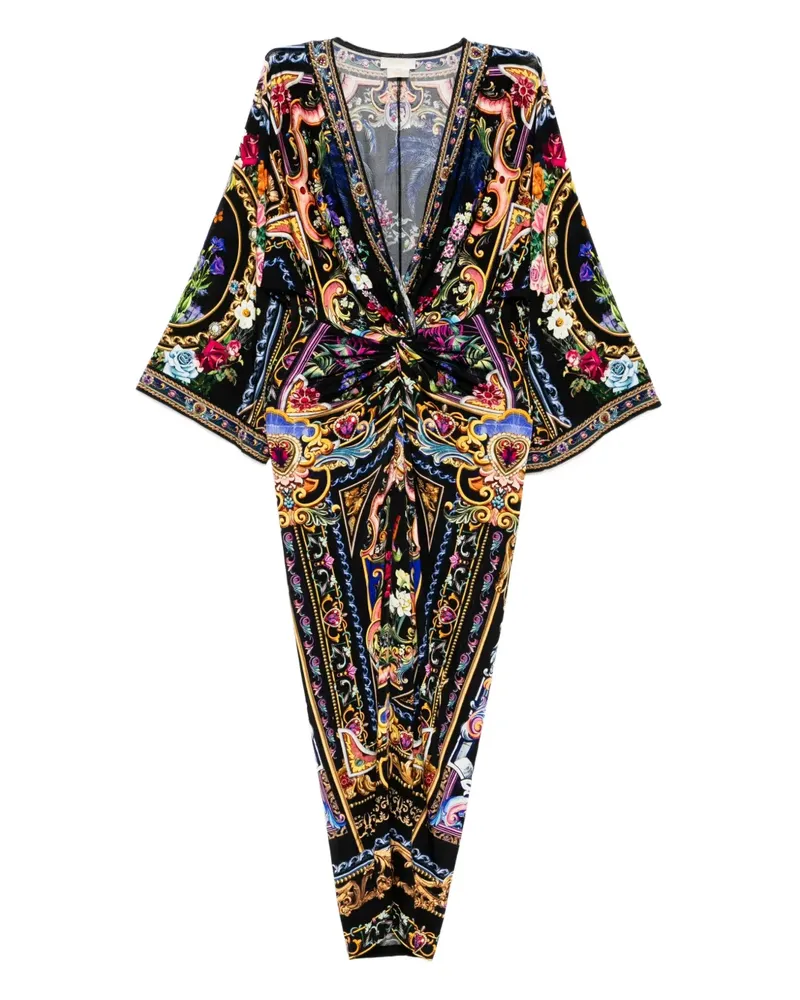 Camilla Kleid mit Blumen-Print - Blau Blau