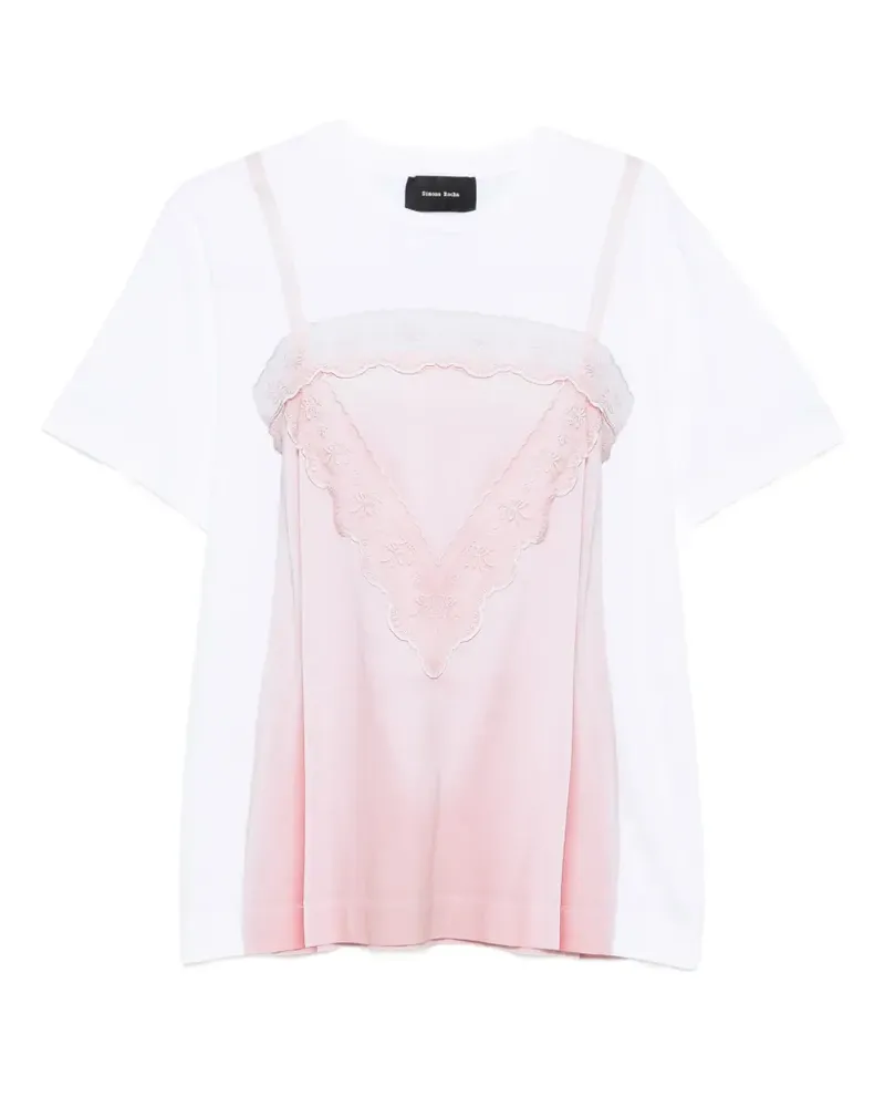 Simone Rocha T-Shirt mit Trompe oeil-Print - Weiß Weiß