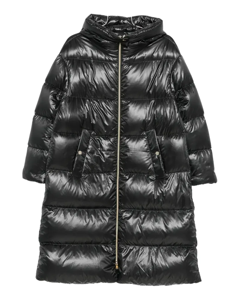 Herno Oversized-Mantel mit Kapuze - Schwarz Schwarz