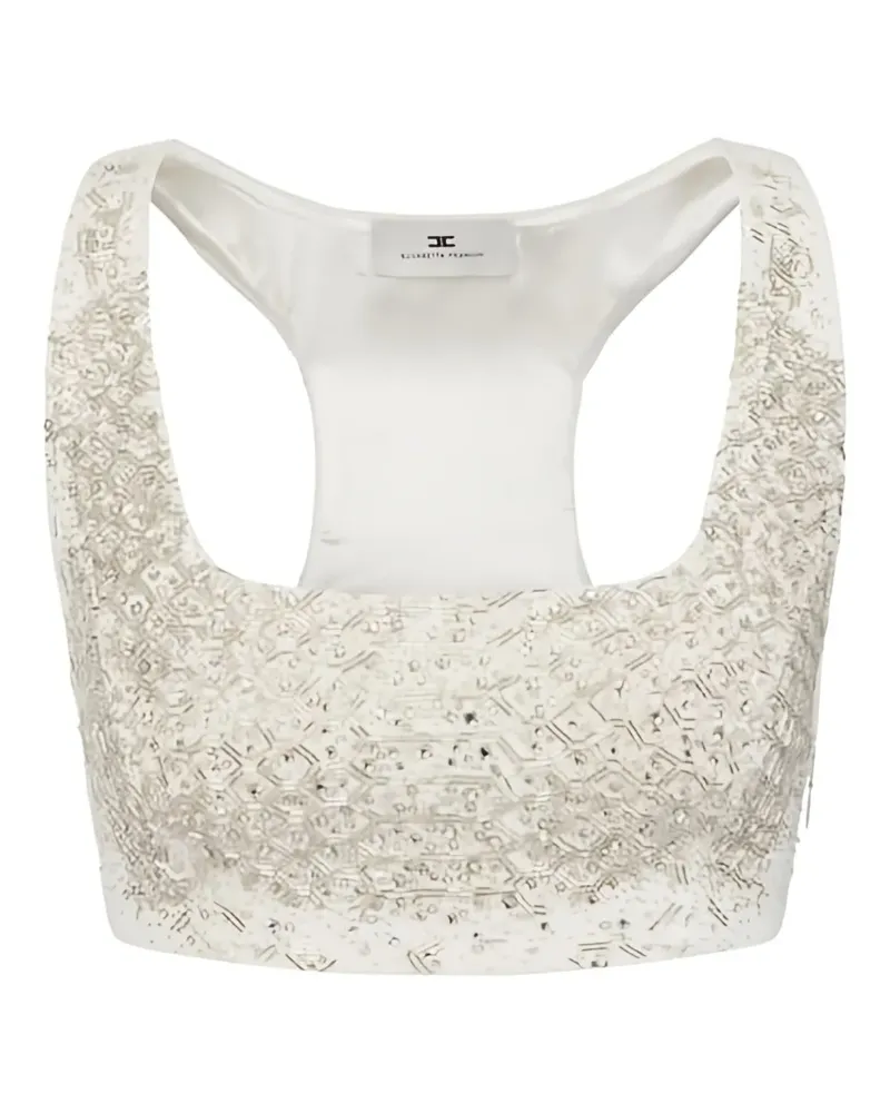 Elisabetta Franchi Racerback-Top mit Kristallen - Nude Nude