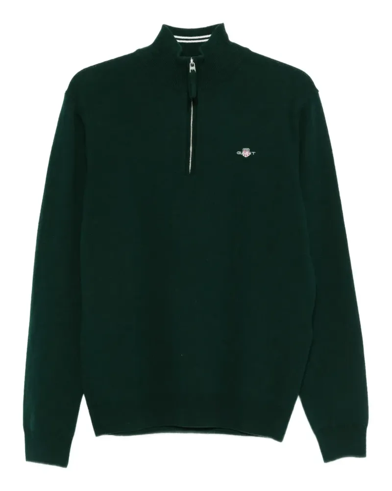 Gant Pullover mit kurzem Reißverschluss - Grün Grün