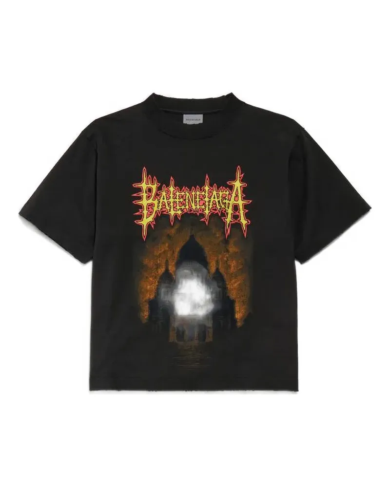 Balenciaga T-Shirt im Distressed-Look - Schwarz Schwarz