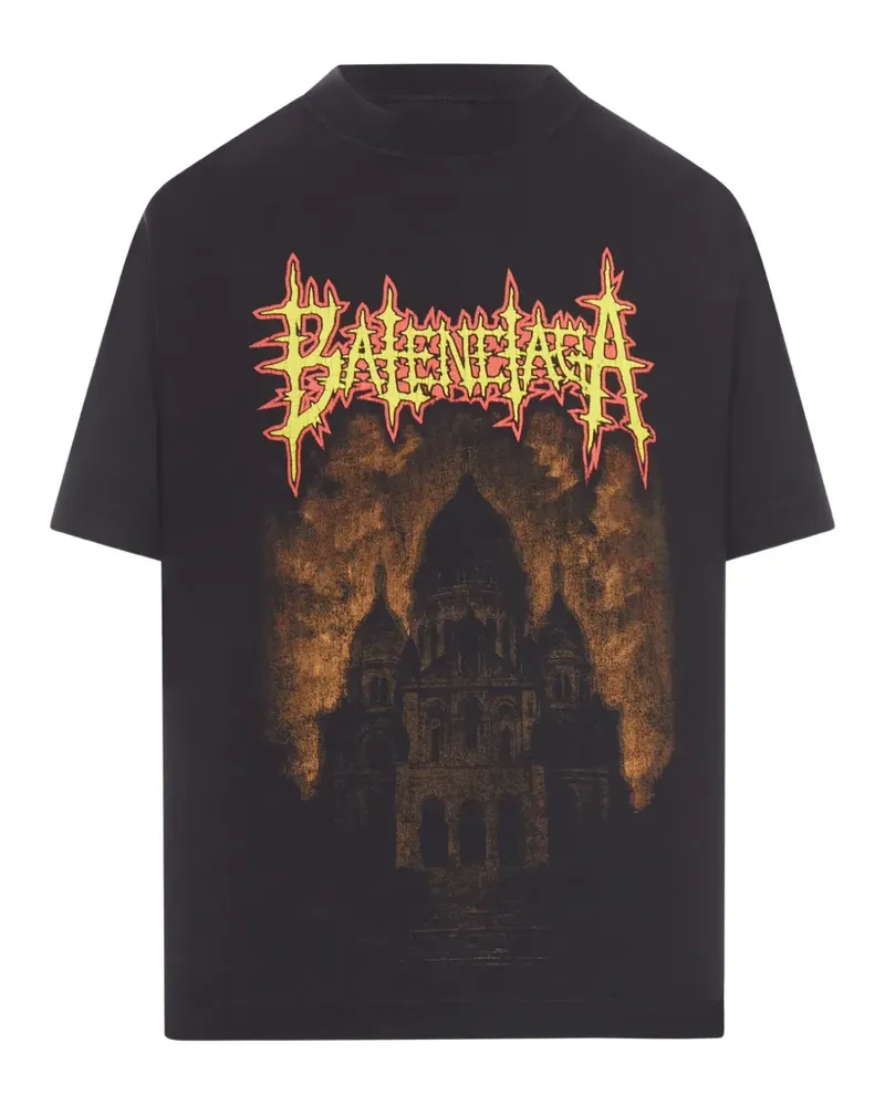 Balenciaga Sacré Cœur print-detail T-shirt - Schwarz Schwarz