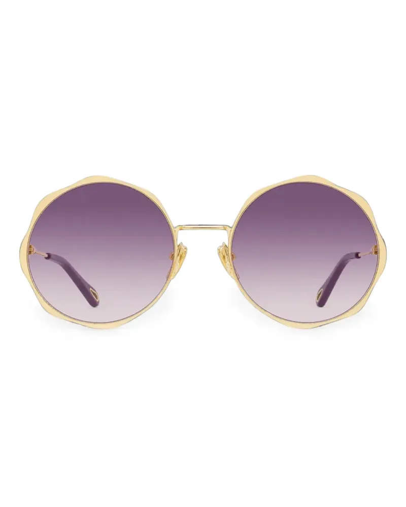 Chloé Runde Brille mit Wellenkanten - Gold Gold