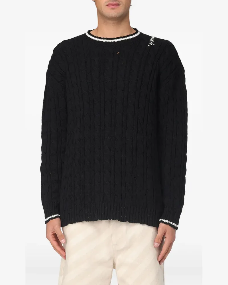 Marni Pullover mit Zopfmuster - Schwarz Schwarz