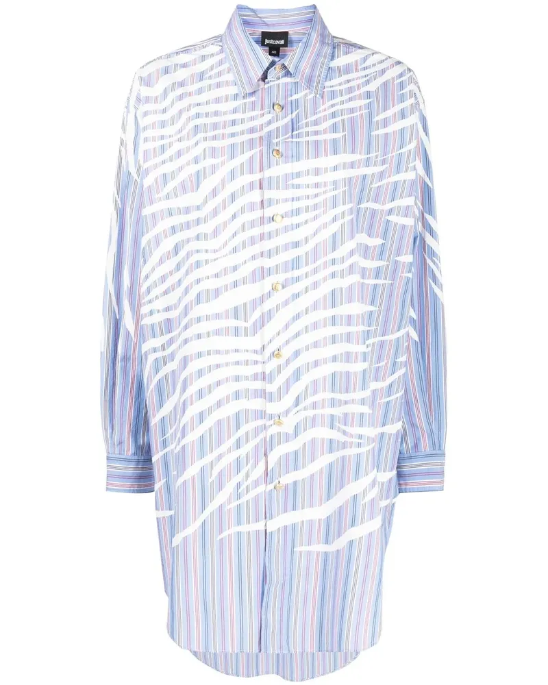 Just Cavalli Klassisches Seidenhemd - Blau Blau