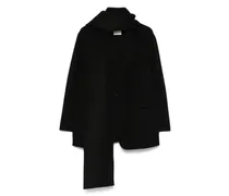 Klassischer Wollmantel - Schwarz