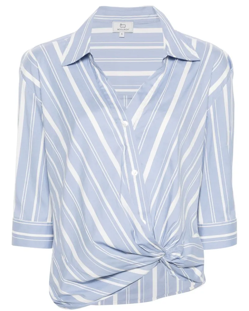 Woolrich Gestreiftes Hemd mit Twist-Detail - Blau Blau