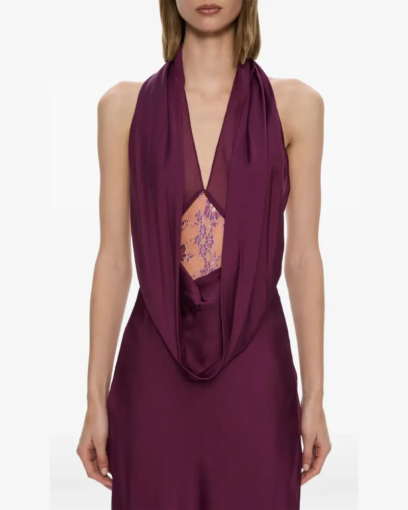 Christopher Esber Cesura Maxikleid mit Wasserfallausschnitt - Violett Violett
