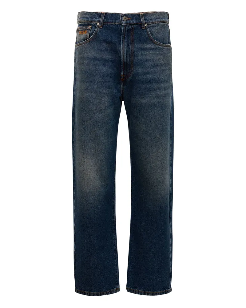 MSGM Jeans mit Logo-Patch - Blau Blau