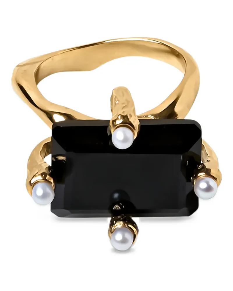 Beatriz Palacios pearl-embellished ring - Gold Gold