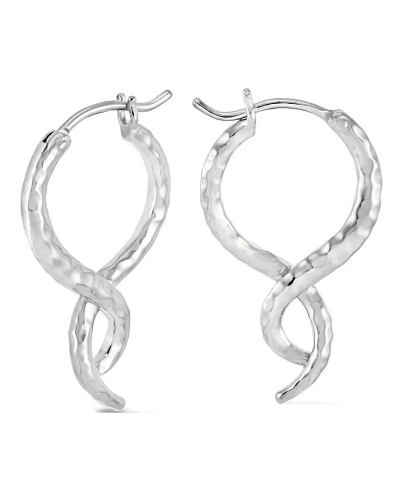Dower & Hall Kleine Creolen im Twist-Design - Silber Silber