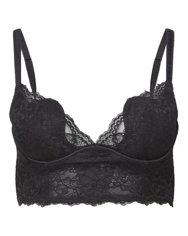 Fleur Du Mal Langer Bianca Spitzen-BH - Schwarz Schwarz