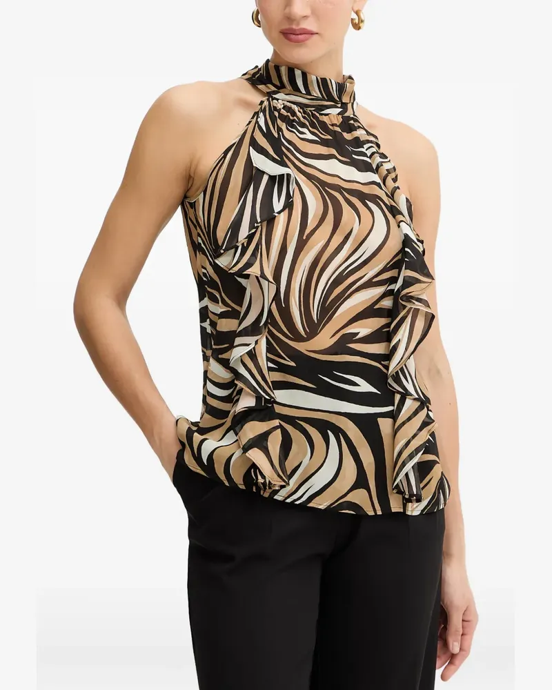 Twin-Set sleeveless ruffled top - Schwarz Schwarz