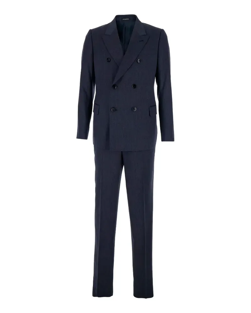 Emporio Armani double-breasted wool suit - Blau Blau