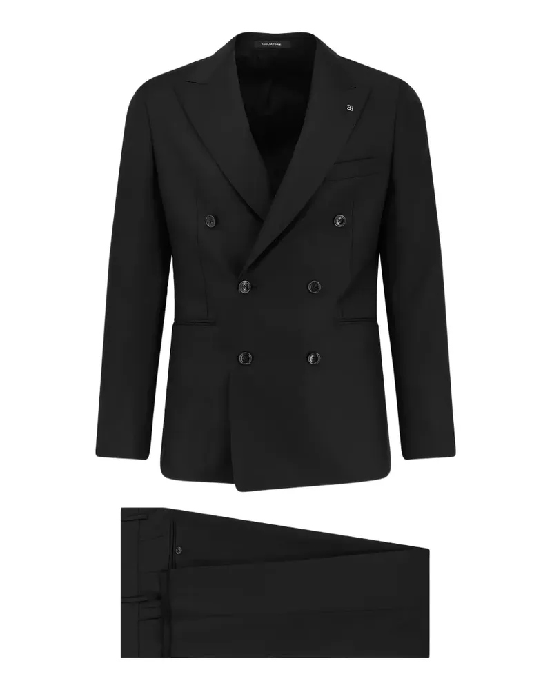 Tagliatore double-breasted peak lapel suit - Schwarz Schwarz