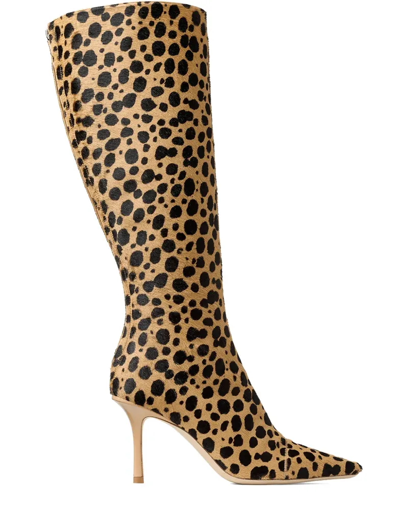 Jimmy Choo Kniehohe Gloria Stiefel 85mm - Nude Nude