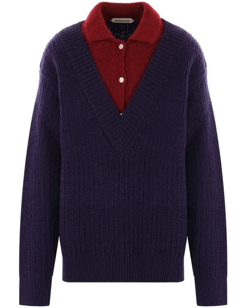 Namacheko Pullover im Layering-Look - Blau Blau