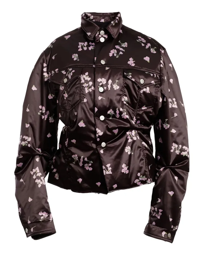 Natasha Zinko Jacke mit Blumen-Print - Schwarz Schwarz