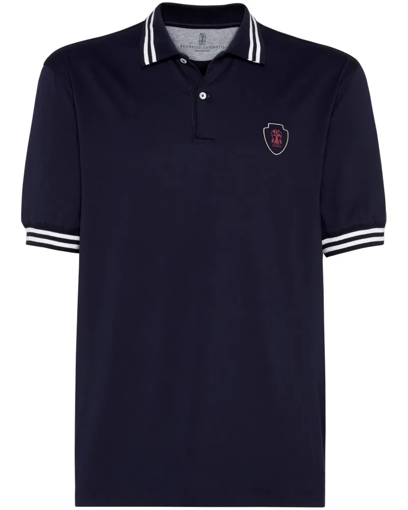 Brunello Cucinelli Poloshirt aus Jersey - Blau Blau