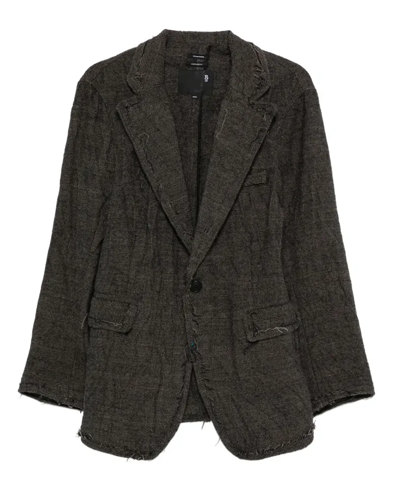 R13 Einreihiger Blazer mit ausgefransten Kanten - Grau Grau