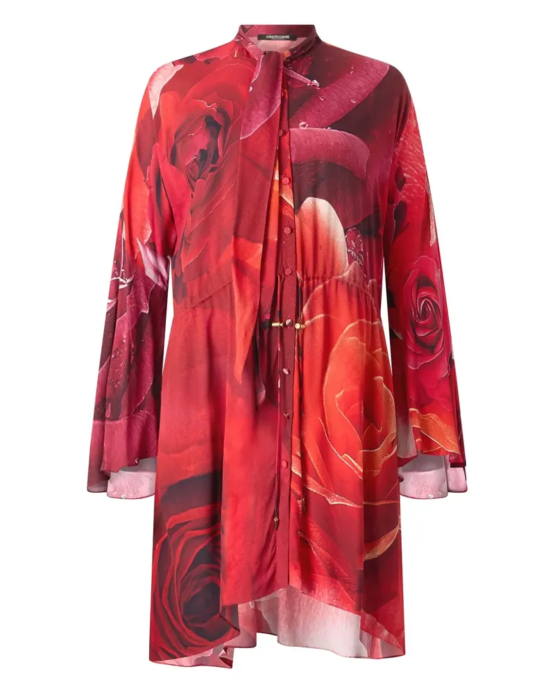 Roberto Cavalli Minikleid mit Rosen-Print - Rot Rot