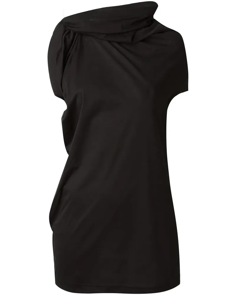 Junya Watanabe asymmetric cowl neck shirt - Schwarz Schwarz