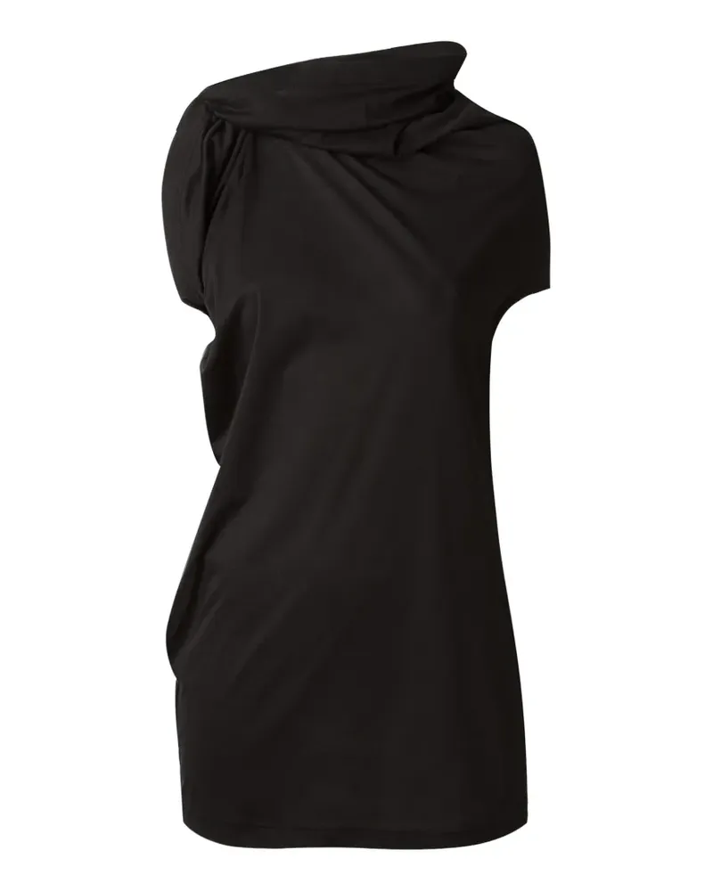 Junya Watanabe asymmetric cowl neck shirt - Schwarz Schwarz