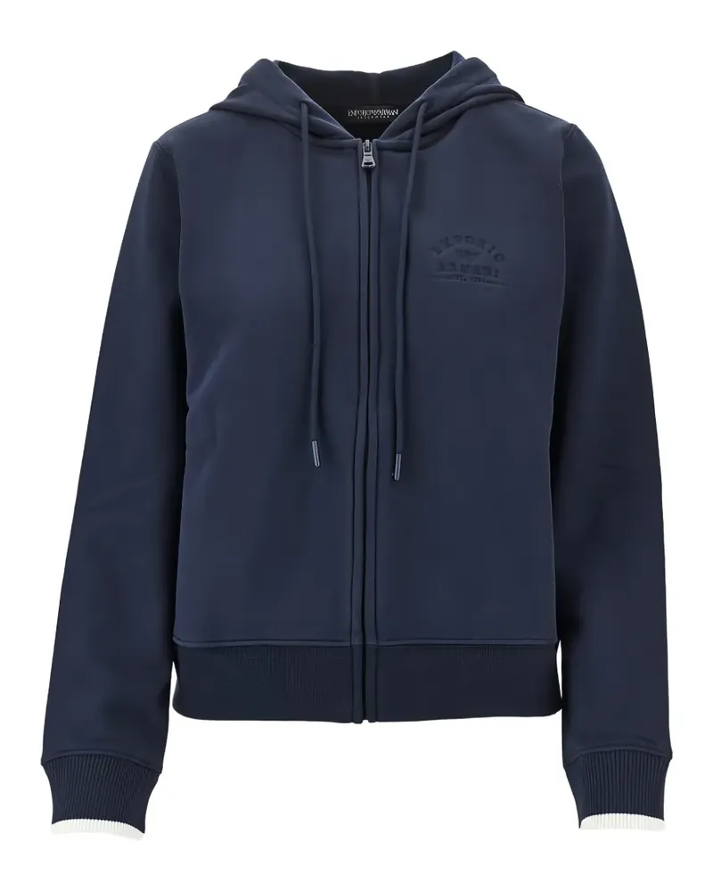 Emporio Armani logo-embroidered zip-up hoodie - Blau Blau