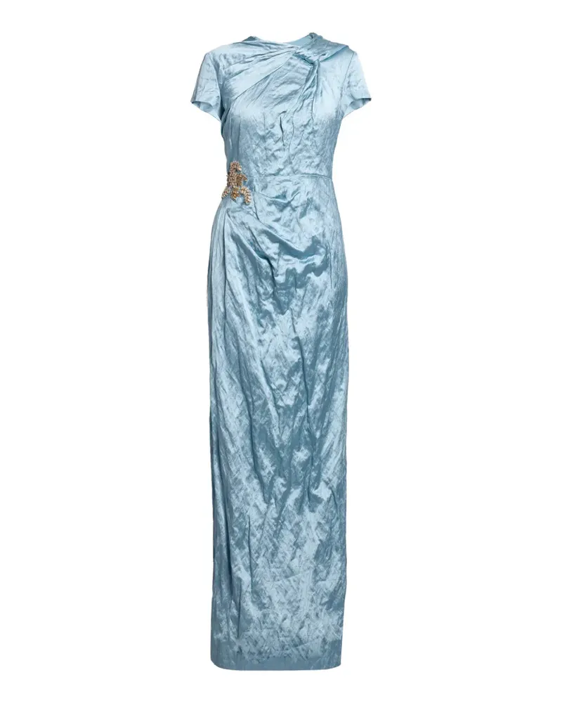 Erdem embroidered draped gown - Blau Blau