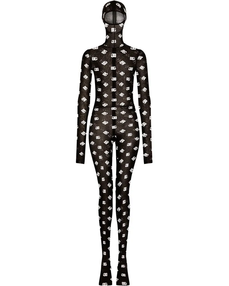 Dolce & Gabbana Jumpsuit mit Kapuze - Schwarz Schwarz