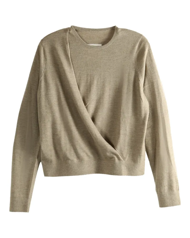 Uma Wang x 1436 wrap-effect sweater - Nude Nude