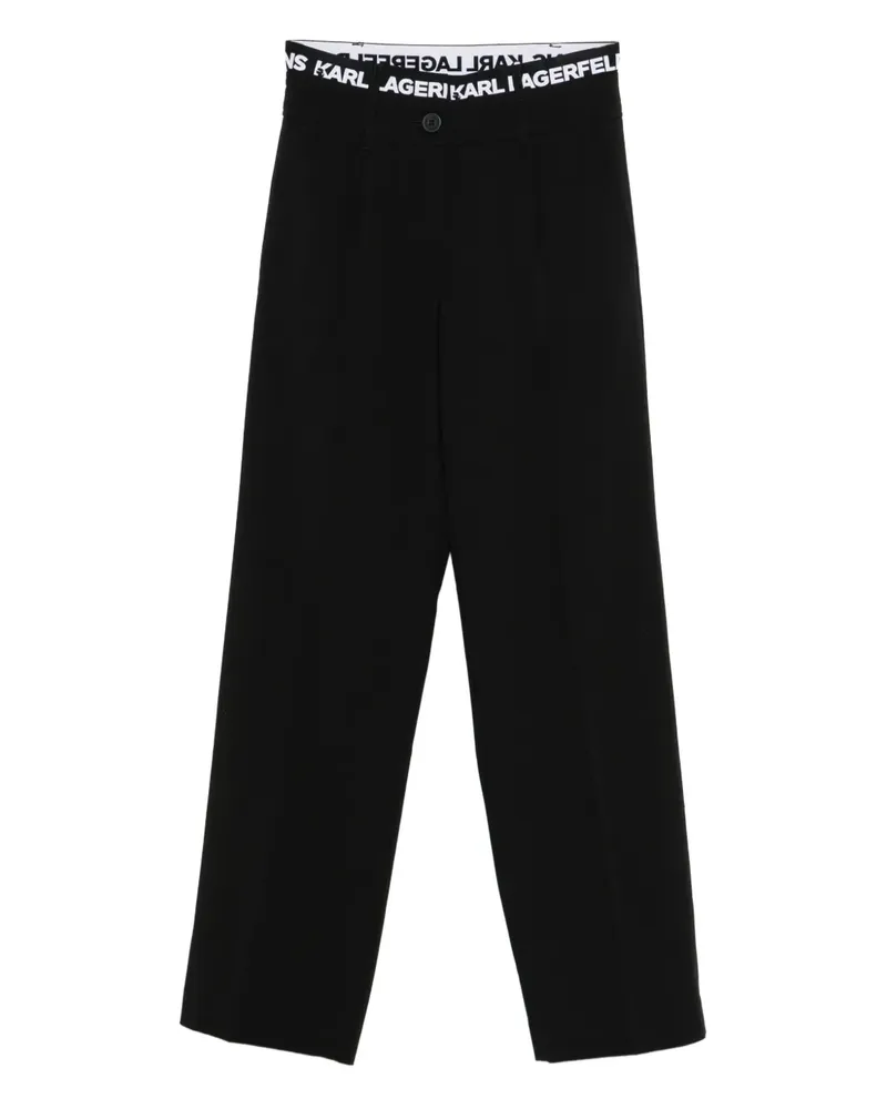 Karl Lagerfeld Hose mit Logo-Bund - Schwarz Schwarz