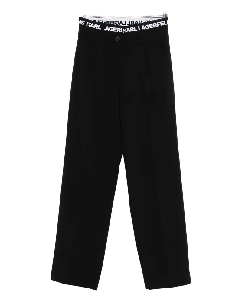 Karl Lagerfeld Hose mit Logo-Bund - Schwarz Schwarz