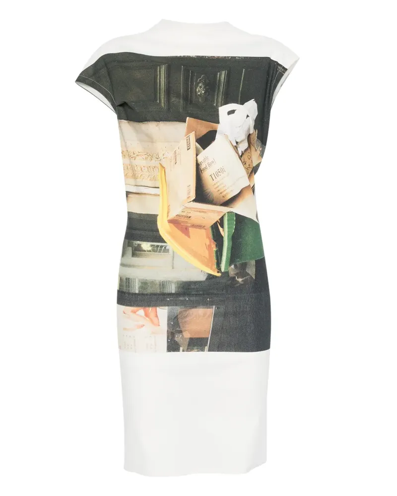 Issey Miyake Street View graphic print dress - Weiß Weiß