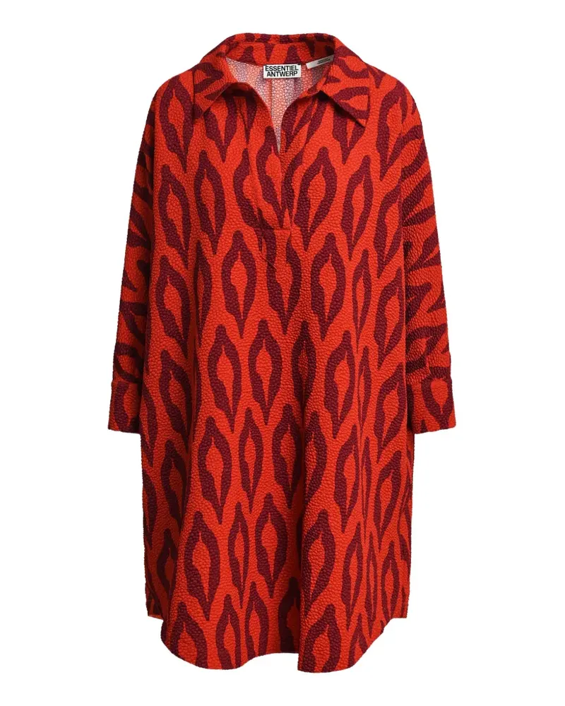 Essentiel Klumsy Midikleid mit Print - Orange Orange
