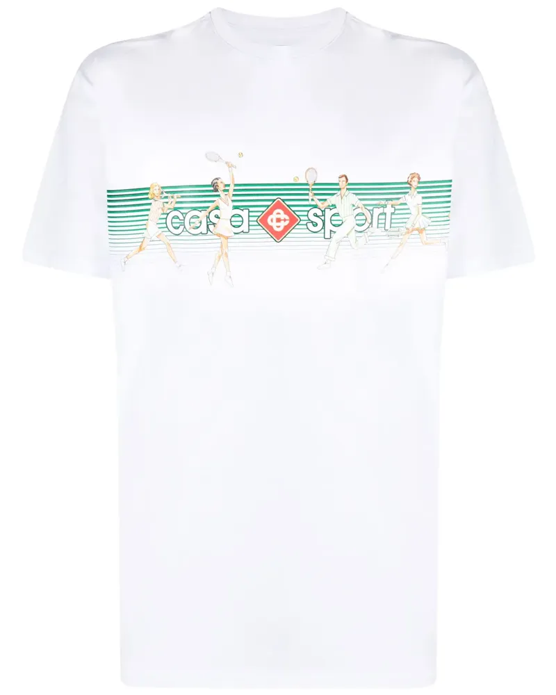 Casablanca Paris T-Shirt aus Bio-Baumwolle - Weiß Weiß