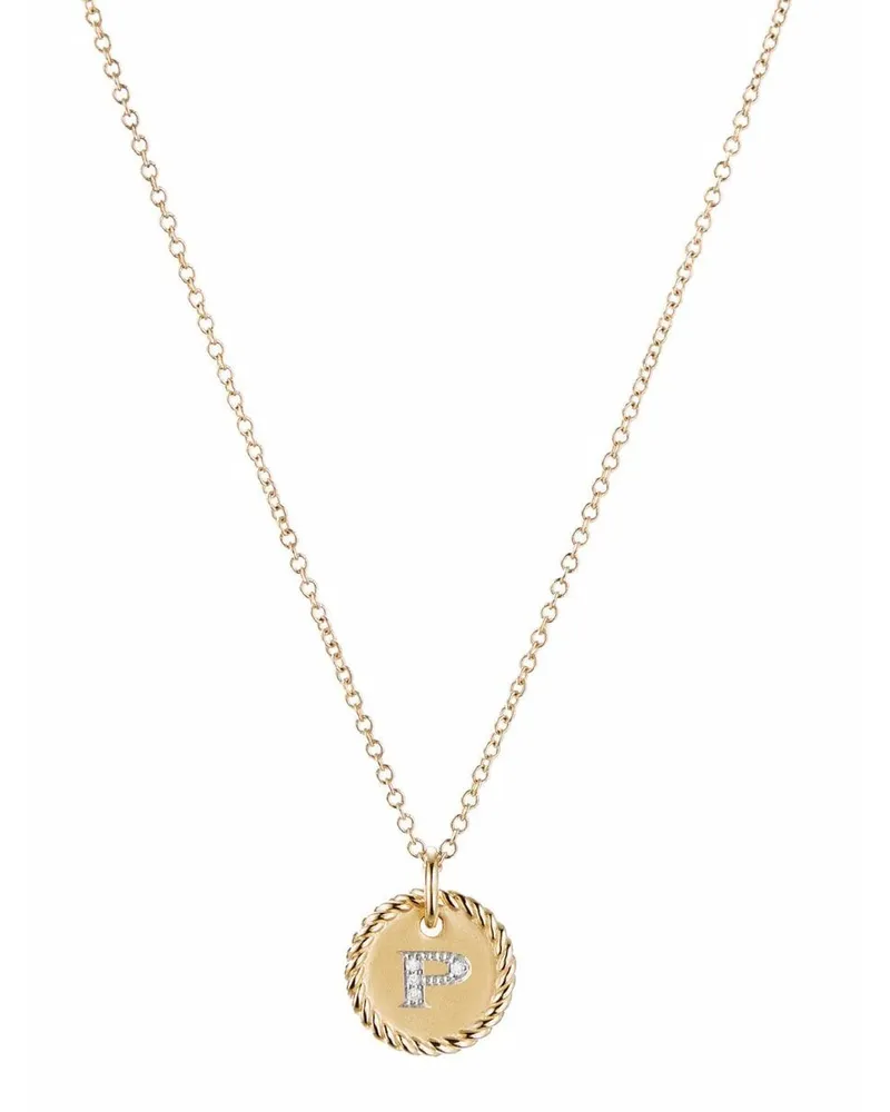 David Yurman 18kt Gelbgoldhalskette mit Diamanten Gold