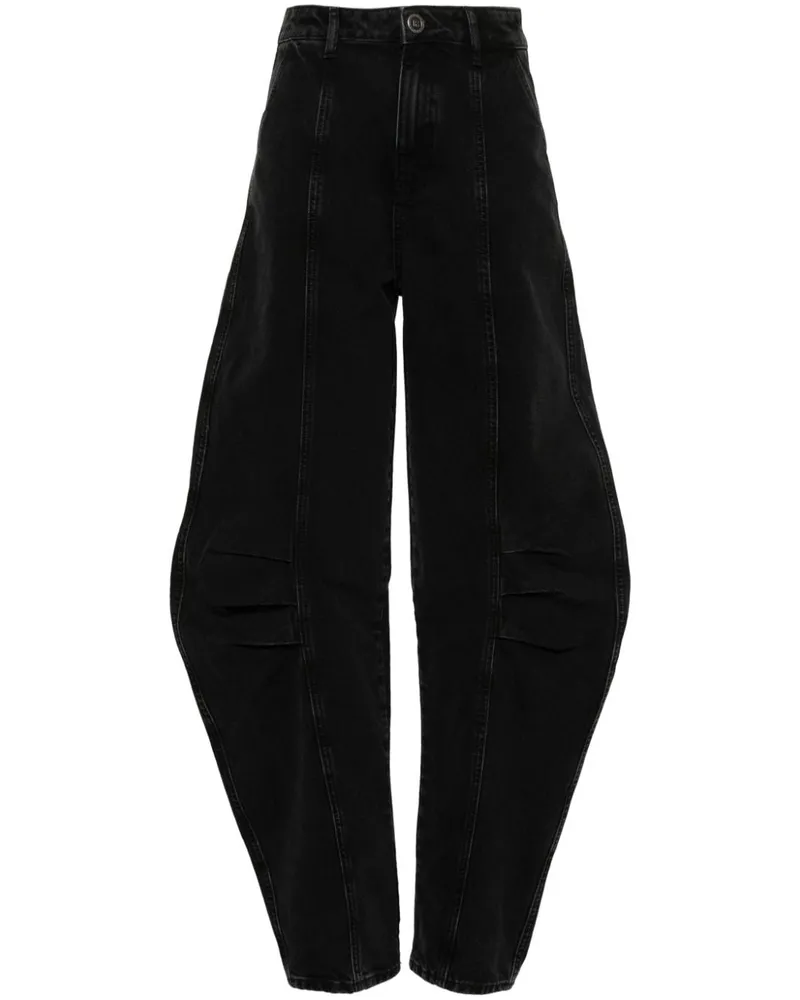 ROTATE Birger Christensen Tapered-Jeans aus Bio-Baumwolle - Schwarz Schwarz