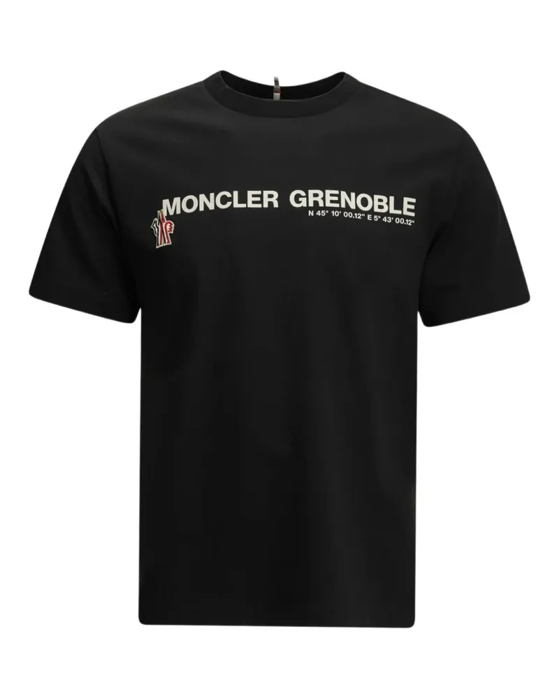 Moncler T-Shirt mit Logo-Print - Schwarz Schwarz