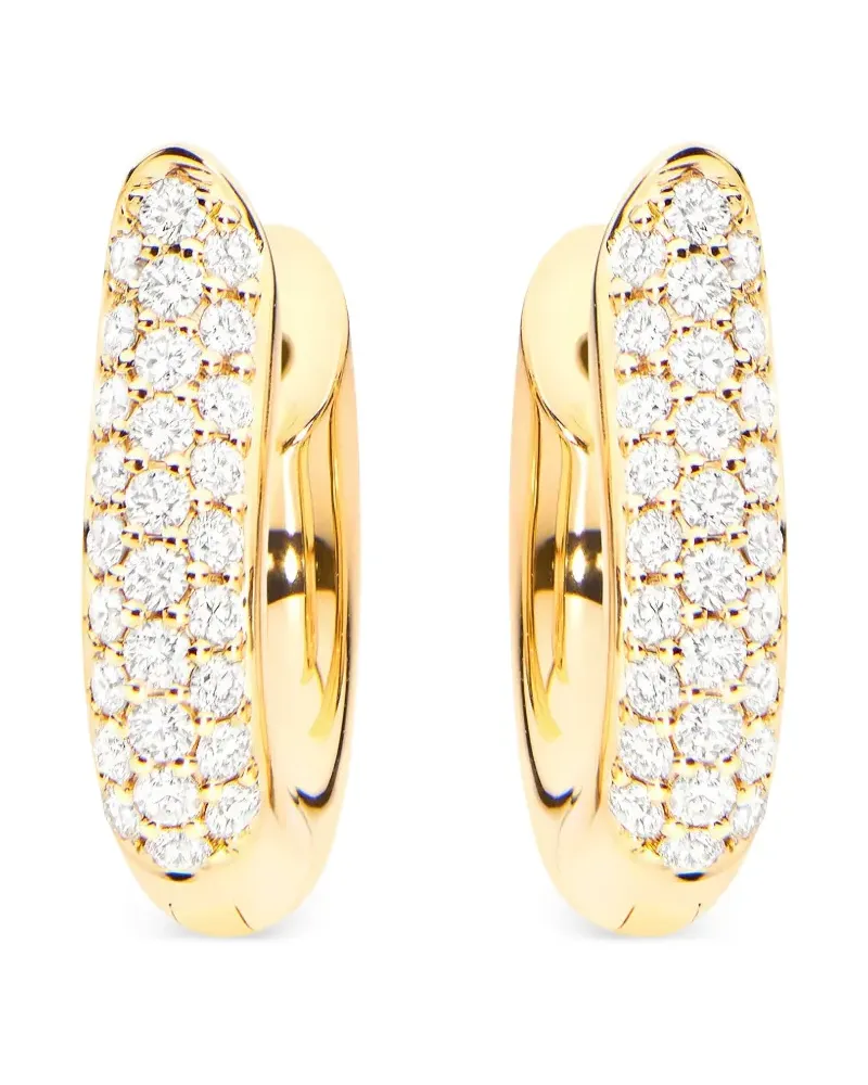 TAMARA COMOLLI medium Signature diamond hoop earrings - Gold Gold