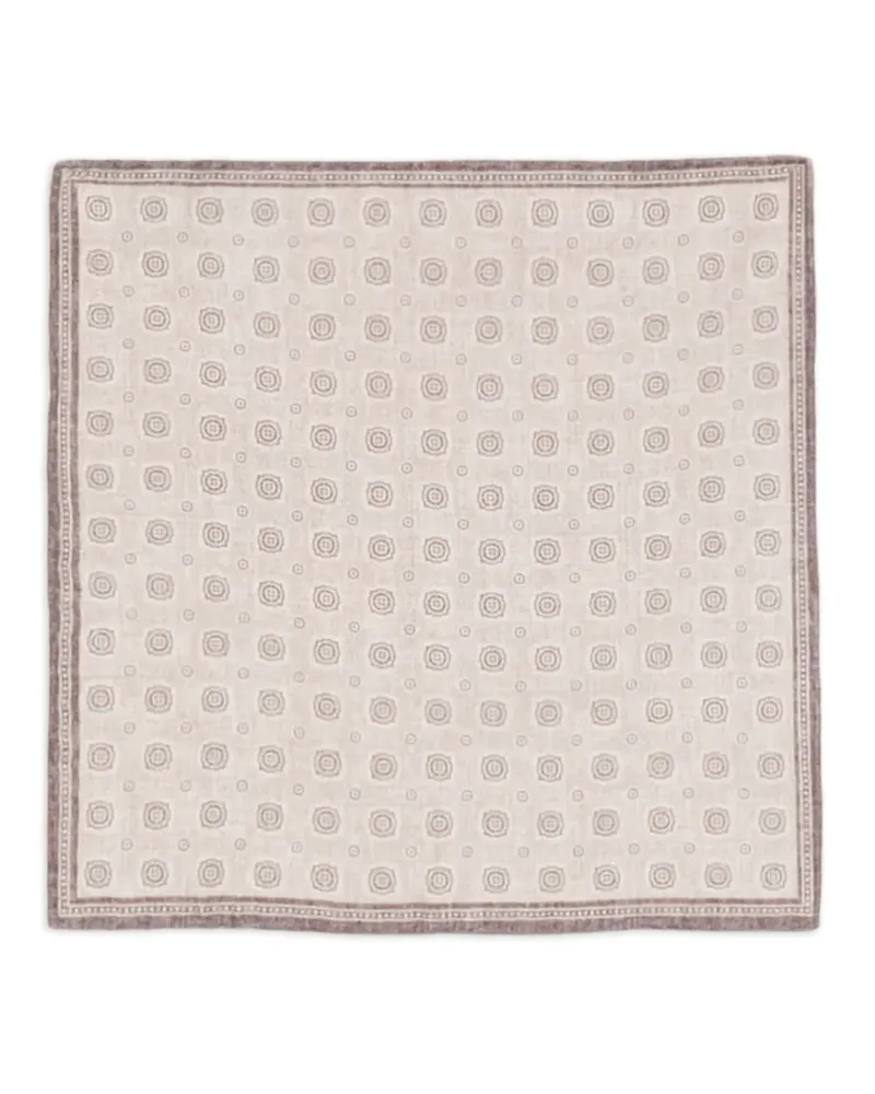 Eleventy Einstecktuch mit geometrischem Print - Nude Nude
